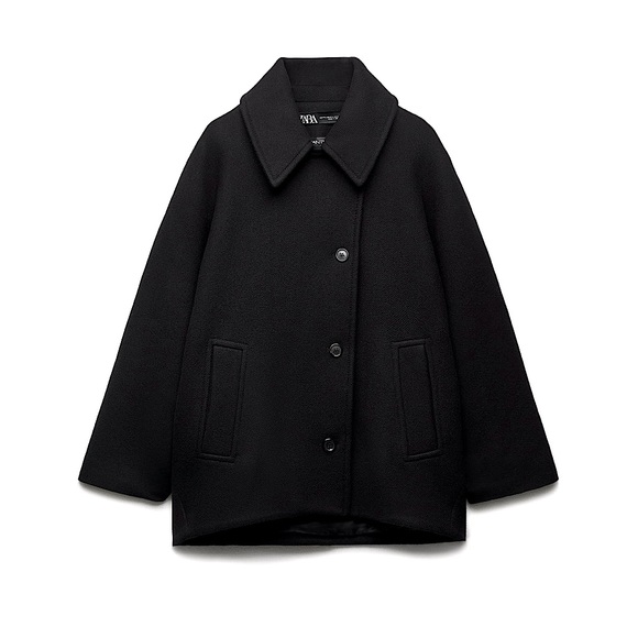 LAST ONE! MANTECO OVERSIZED CROPPED WOOL COAT - Picture 10 of 13